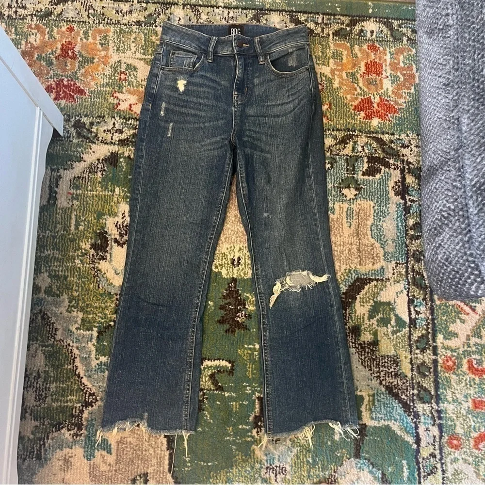 BDG Urban Outfitters High Rise Kick Flare Cropped Jeans Size 25